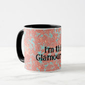 roze blauwe glamoureus mok (Voorkant links)