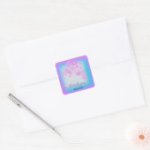 Roze Blauwe Glitter Bedankt Naam Sweet 16e Vierkante Sticker (Envelop)
