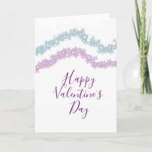 roze blauwe glitter glans gelukkige Valentijnsdag  Kaart