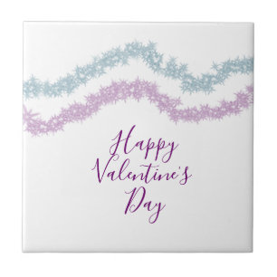 roze blauwe glitter glans gelukkige Valentijnsdag Tegeltje