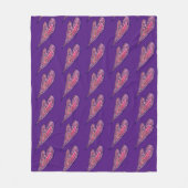 Roze blauwe glitter Harten Kunst Vleece Throw Blan Fleece Deken (Voorkant)
