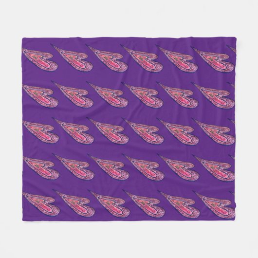 Roze blauwe glitter Harten Kunst Vleece Throw Blan Fleece Deken (Voorkant (Horizontaal))