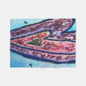 Roze blauwe glitter Harten Kunst Vleece Throw Blan Fleece Deken (Voorkant (Horizontaal))