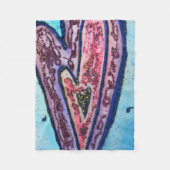 Roze blauwe glitter Harten Kunst Vleece Throw Blan Fleece Deken (Voorkant)