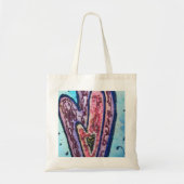 Roze blauwe glitter Harts Aangepaste Canvas tassen (Voorkant)