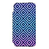 Roze & Blauwe Glitter met modern geometrisch patro Incipio iPhone Portemonnee Hoesje (Voorkant Agenda)