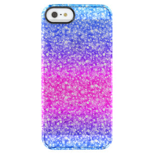 Roze & Blauwe Glitter & Sparkles Patroon Achtergro Doorzichtig iPhone SE/5/5s Hoesje