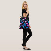 Roze & Blauwe Gloeiende Harten Tote Bag (Op model)