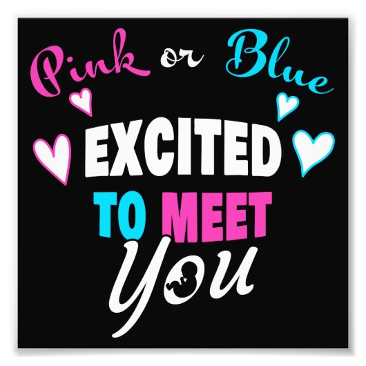 Roze blauwe GOD gaf ons Christelijke gender onthul Foto Afdruk (Voorkant)