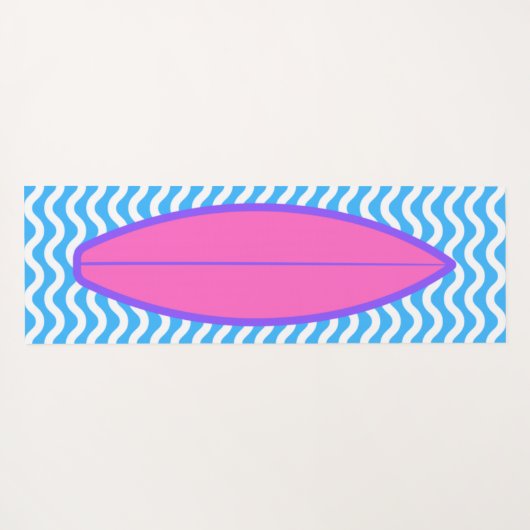 Roze blauwe golven die op Yoga Mat overleven (Achterkant (horizontaal))