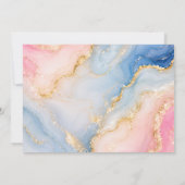 Roze Blauwe Goud Agaat Huwelijk Save The Date (Achterkant)