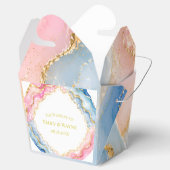 Roze Blauwe Goud Agate Huwelijk Bedankdoosjes (Geopend)