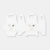 Roze blauwe goudbloemen Twins 1st Birthday Baptism Bedankdoosjes (Uitgevouwen)