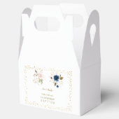 Roze blauwe goudbloemen Twins 1st Birthday Baptism Bedankdoosjes (Geopend)