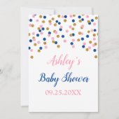 Roze blauwe goudConfetti Genderneutrale douche Kaart (Voorkant)