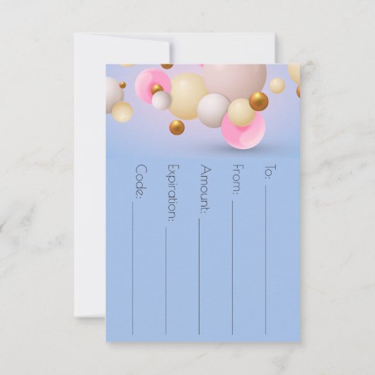 Roze blauwe gouden ballonnen (Achterkant)