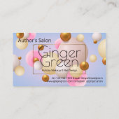 Roze blauwe gouden ballonnen klantenkaartje (Achterkant)