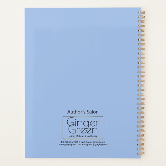 Roze blauwe gouden ballonnen planner (Achterkant)