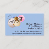 Roze blauwe gouden ballonnen visitekaartje (Achterkant)