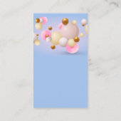 Roze blauwe gouden ballonnen visitekaartje (Achterkant)