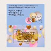 Roze blauwe gouden ballonnen visitekaartje (Buitenkant ongevouwen)