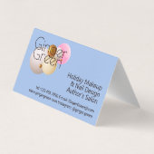 Roze blauwe gouden ballonnen visitekaartje (Achterkant)