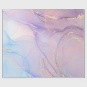 Roze & Blauwe Gouden Glitter Marmer Cadeaupapier (Vlak)