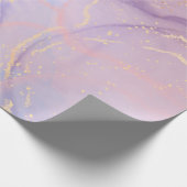 Roze & Blauwe Gouden Glitter Marmer Cadeaupapier (Hoek)