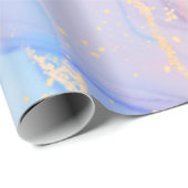 Roze & Blauwe Gouden Glitter Marmer Cadeaupapier (Rol Hoek)