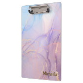 Roze & Blauwe Gouden Glitter Marmer Klembord (Links)