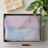 Roze & Blauwe Gouden Glitter Marmer Tissuepapier (Geschenk)