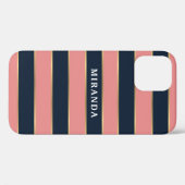 Roze blauwe gouden streep patroon Case-Mate iPhone case (Achterkant (horizontaal))