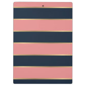 Roze blauwe gouden streep patroon klembord (Achterkant)