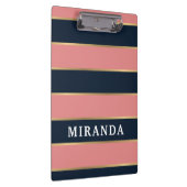 Roze blauwe gouden streep patroon klembord (Rechts)