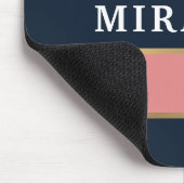 Roze blauwe gouden streep patroon muismat (Hoek)