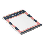 Roze blauwe gouden streep patroon notitieblok (Schuin)