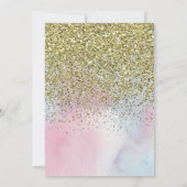 Roze blauwe goudglitter Sprinkle Baby shower Invit Kaart (Achterkant)