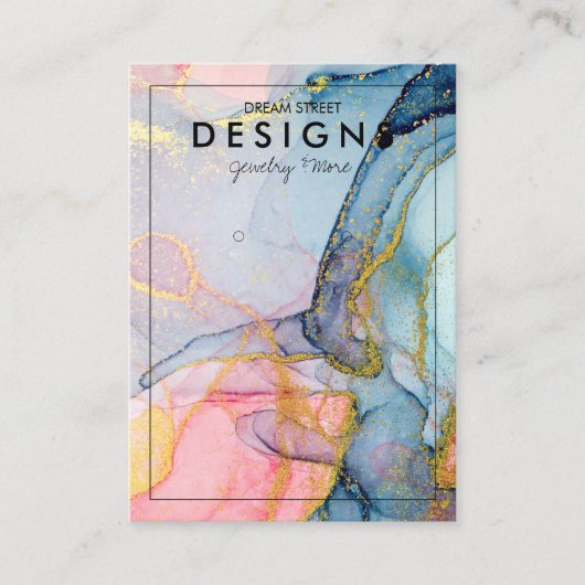 Roze blauwe goudkleurige Kaart met oormerk Visitekaartje (Voorkant)