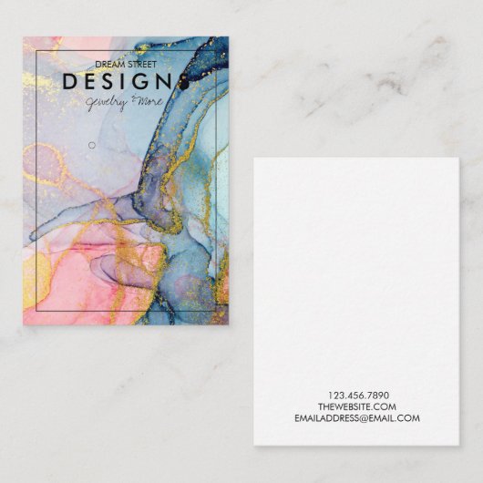 Roze blauwe goudkleurige Kaart met oormerk Visitekaartje (Voorkant / Achterkant)