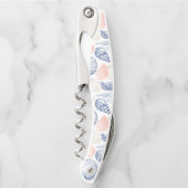 Roze blauwe goudschalen kurkentrekker (Voorkant)