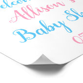 Roze blauwe goudStippen Aangepast Welkomstteken Poster (Hoek)