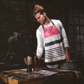 Roze blauwe grensstrepen schort