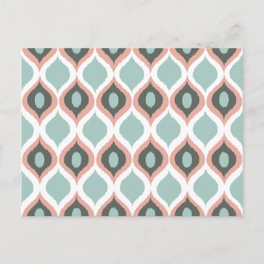 Roze blauwe grijze geometrische ijkat - proefmodel briefkaart (Voorkant)