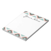 Roze blauwe grijze geometrische ijkat - proefmodel notitieblok (Linkerzijde)