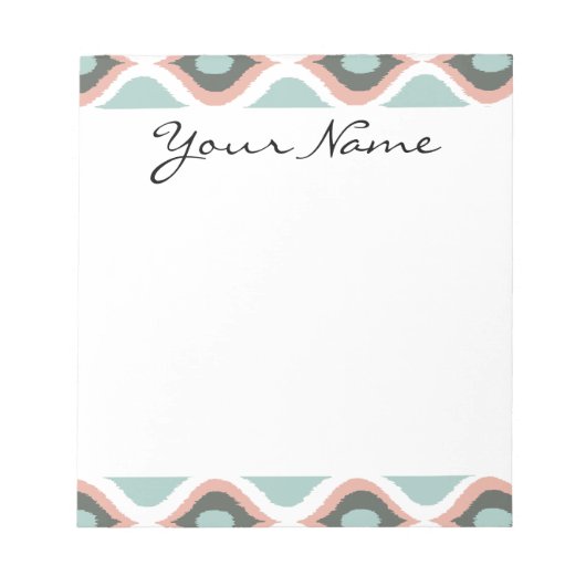 Roze blauwe grijze geometrische ijkat - proefmodel notitieblok (Voorkant)