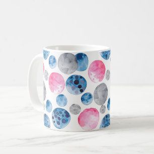 Roze Blauwe Grijze Stippen Koffiemok