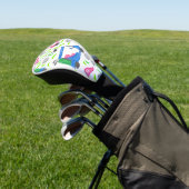 Roze blauwe groen golfheadcover (Insitu)
