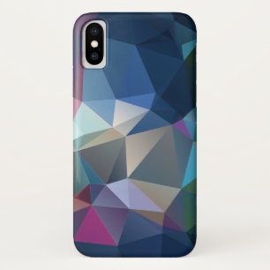 Roze blauwe groene Abstracte piramide patroonkunst iPhone X Hoesje