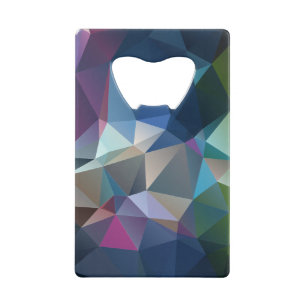 Roze blauwe groene Abstracte piramide patroonkunst Creditkaart Flessenopener