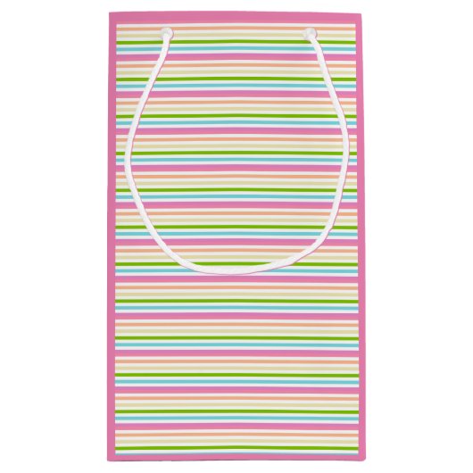 Roze blauwe groene gele Paarse strepen Sjabloon Klein Cadeauzakje (Achterkant)